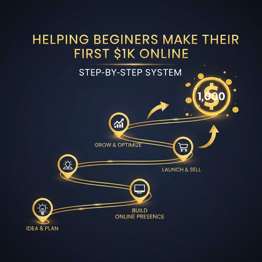 Helping beginners make their first $1K online step-by-step system